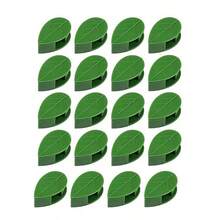 30入組攀爬植物牆固定夾，隱形藤蔓牽引支撐架，附36片膠帶固定，適用於室內外花園裝飾 (綠葉)