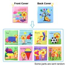 1pc / 4Pcs Baby Cloth Book, Crinkle Fabric Soft Books Set With Rustling Sound, Fruits Vegetable Cognition Toy For Toddlers (Some Parts Are Sent Random Colors)
