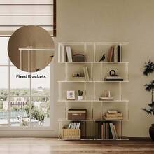 1 套高透明现代几何亚克力书架，6 层 S 形书柜，适合客厅、卧室、办公室的最佳家居装饰展示架，易于组装和清洁