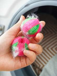 随机宠物毛发清洁球，洗衣球，防止缠结，去除绒毛，宠物毛发，污渍，适用于洗衣机，尼龙洗衣球