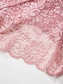 3 piezas Calzones transparentes de cintura alta para mujer, ropa interior sexy con encaje en triángulo