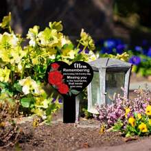 Cement Gravestone Marker: Waterproof Acrylic Gravestone, For Commemorating Deceased Siblings - Suitable For Cemetery Memorial Garden Marker, Outdoor Yard Gravesite Decor, 1 Piece, Memorial Sign For Loved Ones, Acrylic Sun-Blocking Memorial Marker Pole, Memorial Pole, Acrylic Gravesite Marker, Easter Black Memorial Garden Stake, Gravesite Mourning Pole, Outdoor Yard Gravesite Waterproof Gravesite Decor