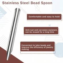 Plateau de perles pour la conception de bracelets et colliers DIY, avec une longue cuillère à manche pour les bijoux, plateau pratique avec grille, outil pratique pour la fabrication de bijoux