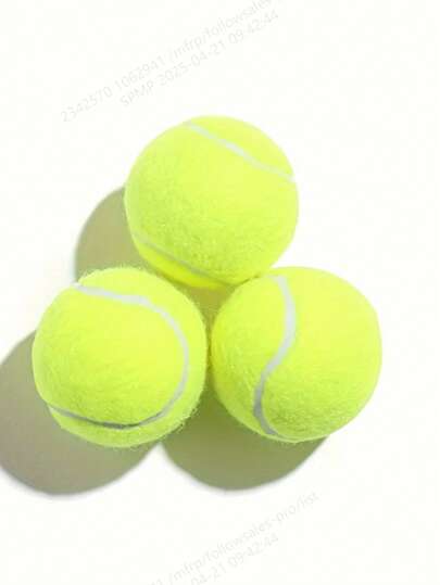 1/3/6 Pcs Of Bright Yellow-Green Tennis Balls With White Stripes, Sport Equipment With Suede Texture, Professional Training Use, Durable Design