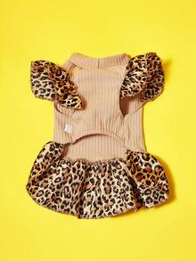 PETSIN 1pc Leopard Print Pet Dress For Dog And Cat For Summer - Khaki - View 4