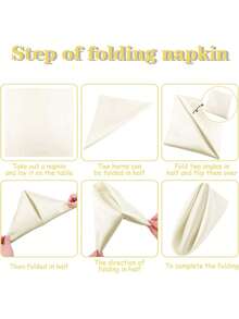 4/8/12/16 Pcs Satin Napkins, 17x17 Inch Square, Ivory Smooth Napkins, Reusable, Suitable For Weddings, Dinners, Cocktail Parties - No Feathers, No Batteries Required - Beige - View 5