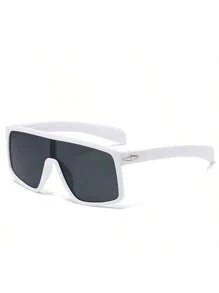 1 pieza Gafas de moda con marco grande y sin montura, con remaches, lentes sin marco, adecuadas para ciclismo, deportes, viajes, senderismo