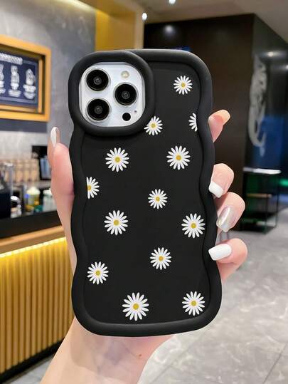 1pc Millennium Dopamine Macaron Big Wave Cute Sunflower Phone Case Compatible With IPhone 16/Compatible With Redmi Note 11 4G/Compatible With Galaxy A55/Compatible With Infinix Note 30/ Compatible With Moto E30/Spark Go 2023/Spark Go 2024,International Version, Not The Domestic Version