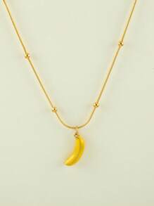 Colar de corrente de cobra dourada com pingente criativo de frutas, cereja e morango, acessório de colar feminino para férias de verão na praia, 1 peça