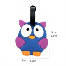1pc/3pcs Cartoon Cat/Owl Luggage Tag Pendant, Unisex Travel Airplane ID Card Anti-Loss Name Tag