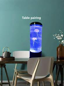 1pc Jellyfish Lamp, Mesmerizing Lava Lamp, Jellyfish Table Lamp, Mood Light, Color Changing Light, Bedside Lamp, LED Night Light, Lava Lamp - USB Powered, 7-Color Jellyfish Ambient Reading Lamp, Suitable For Bedroom, Living Room, Dining Room, Study, Library Lighting, Birthday, Holiday Gift - Jellyfish Light - View 4