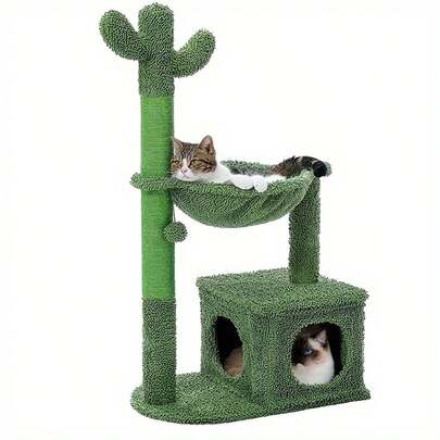 Multi-Storey Cat Tree Tower, Suitable For Indoor Cats, Kitten Playhouse With Sisal Scratching Post, Large Apartment, Climbing Ladder, Pet Furniture, Kitten Plush Toys