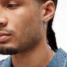 1 Pair Of Classic Skull Conical Design, Suitable For Both Men And Women To Wear On Halloween - Hypoallergenic Earneedles, Durable And Long-Lasting, A Unique Gift For Friends And Family, Valentine's Day Gift, A Gift For Him - skeleton - View 9