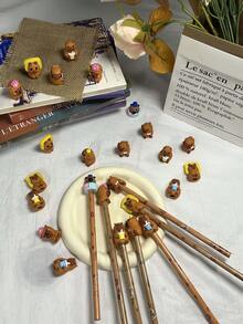 5pcs/10pcs/20pcs Cute Soft Silicone Capybara Pencil Caps, Cartoon Animal Pencil Toppers, Random Colors And Styles, Pencil/Pen Accessories, Adorable Pencil Tip Extenders, Student Rewards/Gifts, Prevent Pencil Scratches, Suitable For Students, Office Supplies, Gifts For Family, Friends, Coworkers, School Stationery - Multicolor 1 - View 8