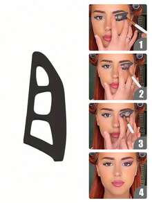 2pcs/1set Eye Makeup Auxiliary Tools, Eyeshadow Stamp Template, Eyeshadow Brush And Makeup Brush, 1pc Eyeshadow Brush, Eye Makeup Tools, Beauty Tools, Beginner Eye Makeup Assistant, Eye Makeup Beauty Tools, Suitable For Beginners - Pink - View 10