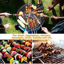 5/10/20 Pieces Flat Thick BBQ Skewers, 11.8 Inch Grill Skewers, Grill Iron Skewers, Reusable Grill Kebab Skewers - Heat-Resistant & Dishwasher Safe, Suitable For Family Gatherings, Kitchen Tools, Outdoor Cooking, Night Markets, Restaurants, Barbecue, Camping, Picnics, Party Supplies, Barbecue Parties, Sleek Metallic Skewers | Durable Bbq Sticks, Grilling Accessories For Outdoor Grill