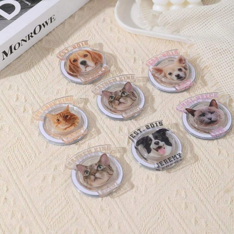 Agarre de teléfono con tu mascota en la pantalla y un título gracioso, soporte de teléfono personalizado, regalo para amantes de las mascotas, mantén a tus mascotas contigo, regalo para el Día de la Madre