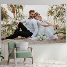 1Pc Personalized Customized Tapestry - Fast Shipping, Made In The USA - Upload Your Own Images To Get A Unique Wall Hanging Background, Perfect For Home And Living Room Decoration, Bedroom Wall Art, Suitable For Birthdays, Weddings, Halloween, Christmas, Parties, Father/Mother's Day, Home Decoration Personalized Ideal Gift - 彩色 - 查看 2