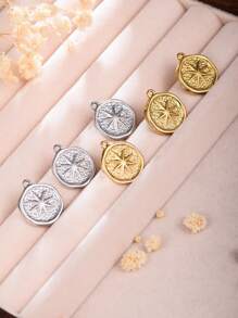 3pcs Stainless Steel Asymmetrical Octagram Star Plated Gold Pendant Charms, DIY Jewelry Making Findings, Suitable For Necklace, Bracelet, Anklet, Keychain