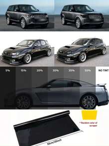 1 Roll 50x300cm/19.68*118.11in 1/5/15/25/35/50% VLT Car Window Tint Window Privacy Film, Car Shade Front Windshield, Heat & UV Block And Scratch Resistant, Blackout Window Film Auto Car Windshield Sun Shade Roll,Privacy And Privacy Prevention, High Light Transmission Does Not Block The Line Of Sight, Protection Of Privacy And Driving Double Protection! Add Installation Kit