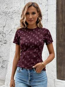 Women T-Shirts - Wine - View 4