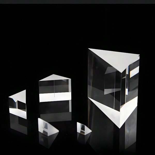 Dreieckiges Prisma reflektierendes Prisma Optisches Glas K9 Hochauflösendes Aluminiumbeschichtetes Hochreflektierendes Filmprprisma 1 Stück
