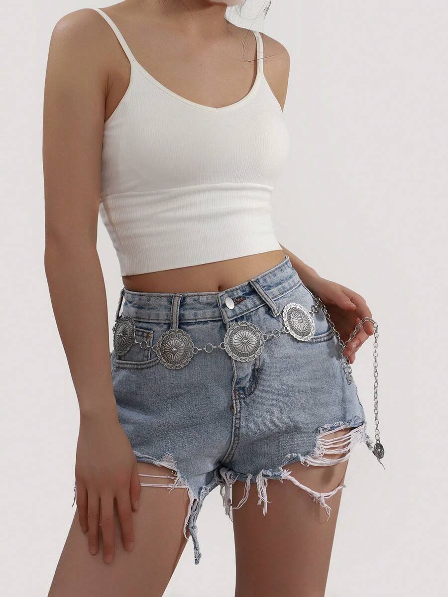 波西米亚风格复古时尚女士腰链，优雅束腰配饰，适合连衣裙和外套