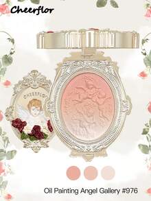 CHEERFLOR 6.5g Embossed Cheeks Powder Blush, Purple Blush, Light, Smooth, Blendable, With Mirror, Blush Palette Eyeshadow Palette, Facial Beauty Cosmetic Makeup - CFR976 - 查看 1