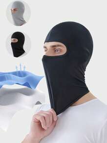 1 pièce Cagoule pour hommes pour vélos, motos et casques d'extérieur - Couvre-chef complet avec protection du cou et intérieure, masque de ski pour hommes et femmes, masque respirant d'été pour cyclisme homme, couvre-tête pare-soleil, casquette de cyclisme de couleur unie couvrant entièrement