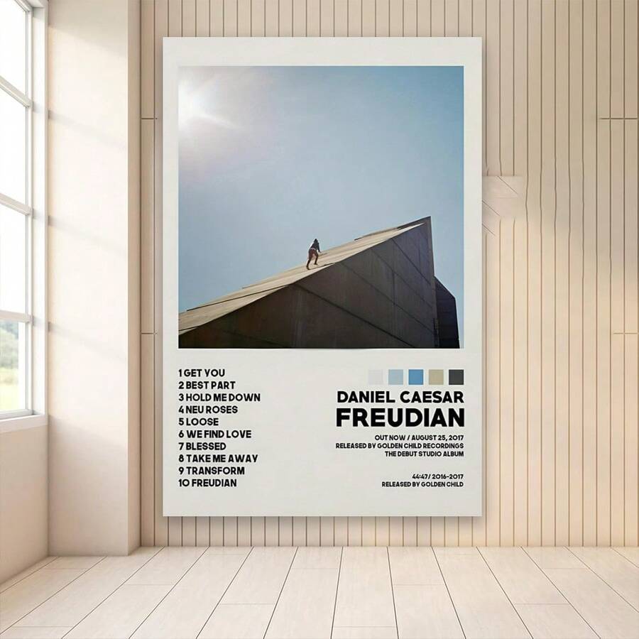 Framed Room Decor - Daniel Caesar Freudian Album Canvas Poster - Modern Wall Art Decor - Es Music Album Cover Print - For Music Lovers & Art Enthusiasts - Perfect Gift For Music Fans & Home Decor - Framed - View 1