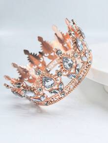 1pc Shiny Metallic Zinc Alloy Crown, Ladies Tiara Decor, Suitable For Birthday, Wedding, Valentine's Day, Bachelorette Party, Party Decoration, Birthday Gift, Wedding Gift, Christmas Gift Costume Crown Hair Garland Headpiece, Tiara Crown