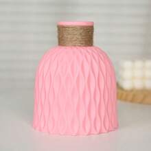 1 pieza de maceta de plástico corrugado, decoración para el hogar, disponible en varios colores, adecuado para arreglos florales DIY, comedor, sala de estar, balcón, decoración de boda, jarrón, decoración de habitación, jarrón de vidrio