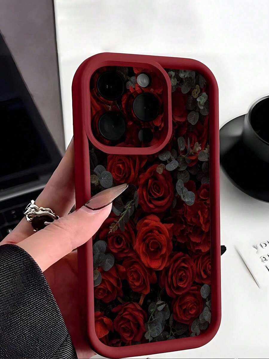 Funda para teléfono con estampado de carey. Funda clásica retro con estampado floral de rosas. Funda de TPU suave, anticaídas, antideslizante y antigolpes. Compatible con phone S. Funda para phone 5/15 Plus/15 Pro/15 Pro Max (1 unidad) - Multicolor 4 - Ver 1