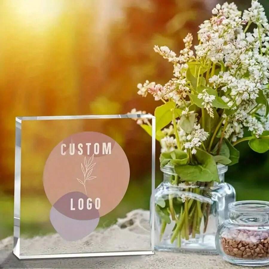 Custom Acrylic Sign - Personalized Logo Or Image, Sleek Modern Design, Desktop Decor, No Power Needed, Ideal For Brand Promotion Or Gift, Personalized Gift | Modern Acrylic Sign | Clear Acrylic Material Back To School