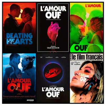 1 pieza Póster opcional con marco Artes de pared Impresiones de póster de la película Corazones latientes Pop para dormitorio, sala de estar, decoración del hogar, película dramática romántica L'amour Ouf Pintura en lienzo Decoración de pared, Decoración de pared con marco