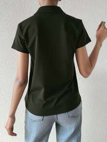 Women T-Shirts - Olive Green - View 5