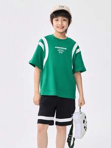 Balabala Boys' 2 Pieces Quick-Dry Set, Sporty & Breathable Summer Outfit - Dark Green - View 1