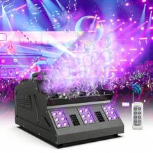 1500W Fog And Bubble Machine Fog And Bubbles 18 RGB LED Integrated Stage Effect Machine With Remote Control 7 Channels DMX512 Suitable For Christmas Decoration Home Carnival Party Wedding Music Performance Christmas Club DJ Bar - 英規插(220-240V) - 查看 1