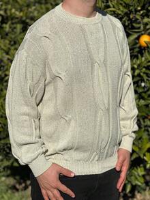 كنزة صوفية كاجوال جديدة بياقة طاقم وأكمام طويلة للرجال، ملابس خريف/شتاء للرجال، ملابس كاجوال رسمية للرجال