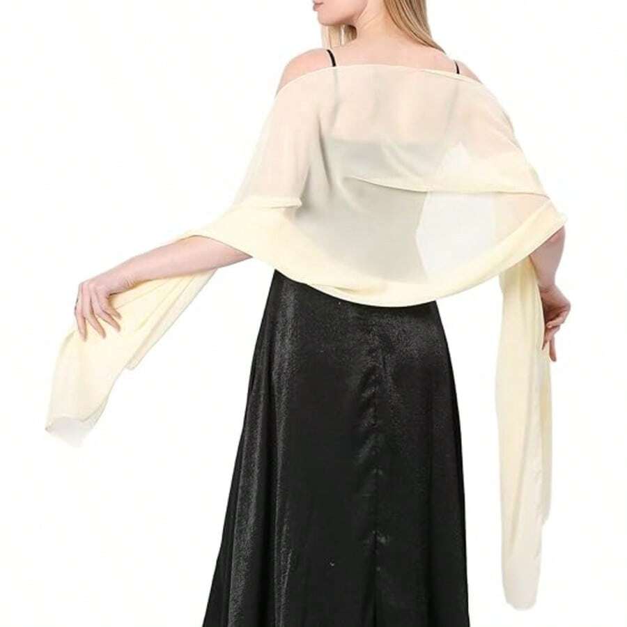 雪纺披肩围巾，适合新娘婚礼派对晚礼服和特殊场合礼服