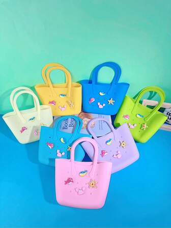 1 件硅胶海洋生物装饰 DIY 镂空手提包、亲子手提包、沙滩包、手机袋，非常适合户外使用