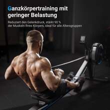 MERACH Rowing Machine With Air Resistance For Home, 10 Levels Adjustable With Exclusive App, Professional Indoor Rowing Machine, Ergonomic Comfortable Seat, Easy Storage