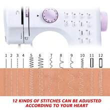 Máquina de coser eléctrica portátil para dormitorio, máquina de coser eléctrica multifuncional para el hogar, máquina de reparación de overlock de velocidad ajustable, 12 patrones de puntadas, portátil para el hogar para jeans, almohadas, muñecas, ropa, - Tipo de Enchufe A USA (110-127V) - Ver 7