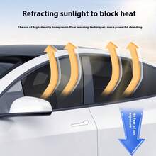 Magnetic Car Window Sunshade Net, Magnetic Installation, Heat Insulation, No Damage - Sunshade 4-piece Set - View 5