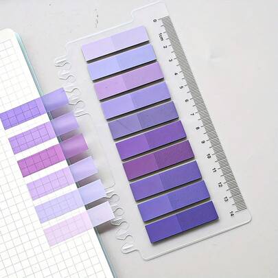 1pc Transparent Sticky Notes, Multi-Color Semi-Transparent Self-Adhesive Memo Pads, Waterproof, For Book Annotation, School & Office Use,School Supplies,Back To School