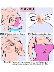 2/6/12pcs Reusable Nipple Covers For Women, Silicone Invisible Breast Petals With Travel Case - Multicolor - View 8