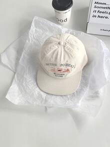 1pc Fashionable Embroidered Casual Flat Brim Baseball Cap, New Spring/Summer Street Letter Embroidery Unisex Hip Hop Soft Top Hat,Beach,Vacation - Multicolor - View 21