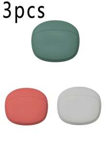 1/3pcs Silicone Earphone Case, Minimalist Portable Coin Purse, Digital Accessories Storage Box Cable Organizer, Cable Headset Storage Bag, School Supplies, School Accessories, Back-To-School, Travel Accessories, College Student Anti-Drop And Anti-Loss Storage Bag