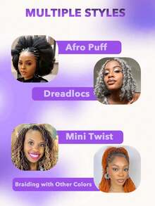 3 件非洲卷发散装真人接发 - 8 英寸 12 英寸，真人头发，适合脏辫、扭发和辫子，可漂白和染色，自然黑色，男女皆宜，情人节、母亲节和春季造型的理想选择，多功能发型设计，逼真的假发，优质美发产品 - Natural Black - 查看 7