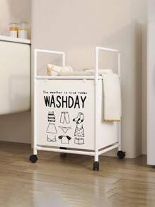1pc Multi-Tier Storage Laundry Basket Organizer Rack, Bathroom Towel Holder, Removable Rolling Washing Machine Organizer, Mobile Floor Standing Clothes Rack